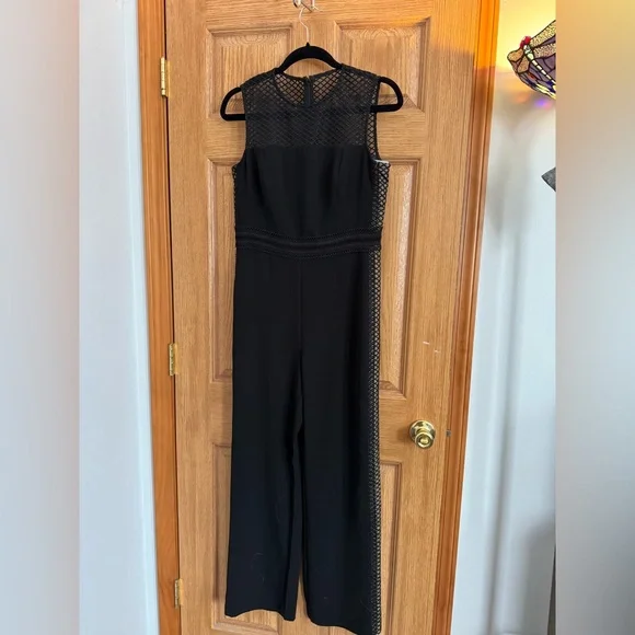 NWT Bardot Black Mesh and Crochet Detail Jumpsuit